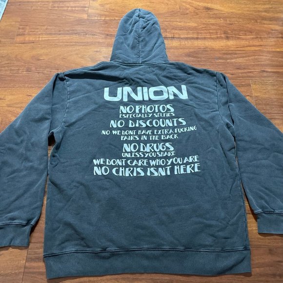 NEW UNION LOS ANGELES VINTAGE BLACK HOODIE SZ XL EXTRA LARGE